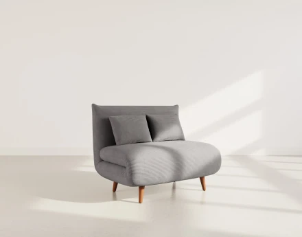 Banquette convertible clic-clac 1 place en velours côtelé Lumi