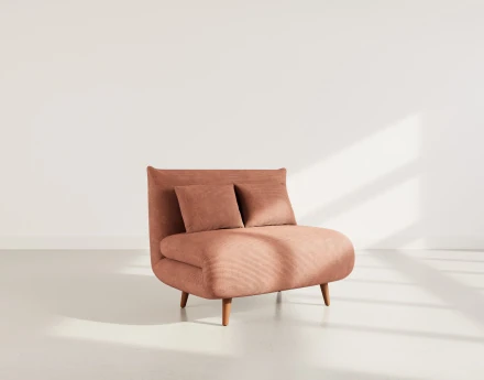 Banquette convertible clic-clac 1 place en velours côtelé Lumi