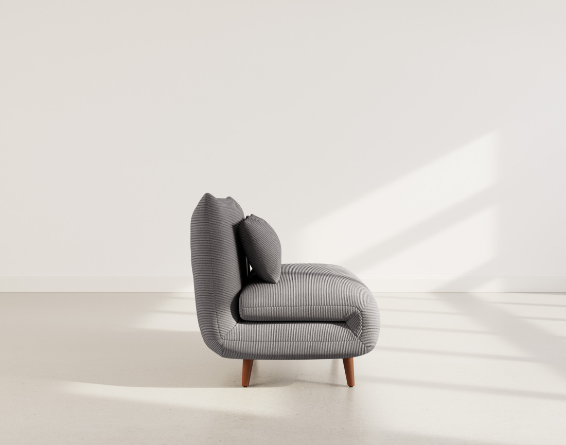 Banquette convertible clic-clac 1 place en velours côtelé Lumi