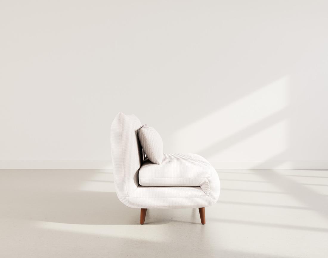 Banquette convertible clic-clac 1 place en velours côtelé Lumi