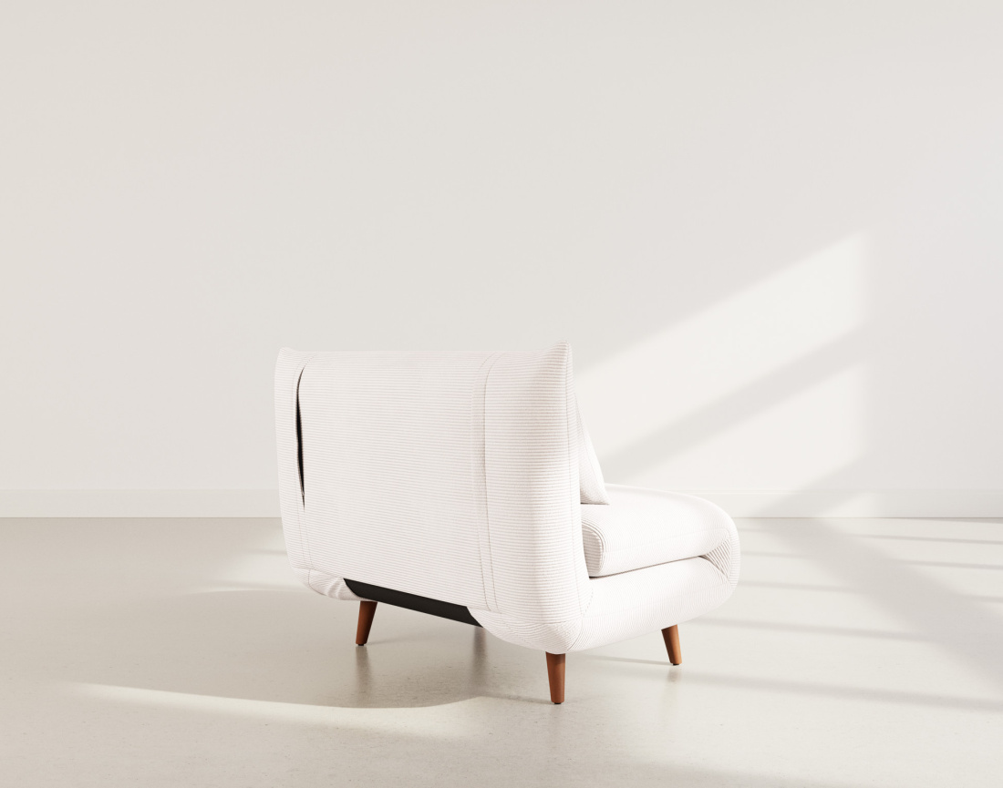 Banquette convertible clic-clac 1 place en velours côtelé Lumi