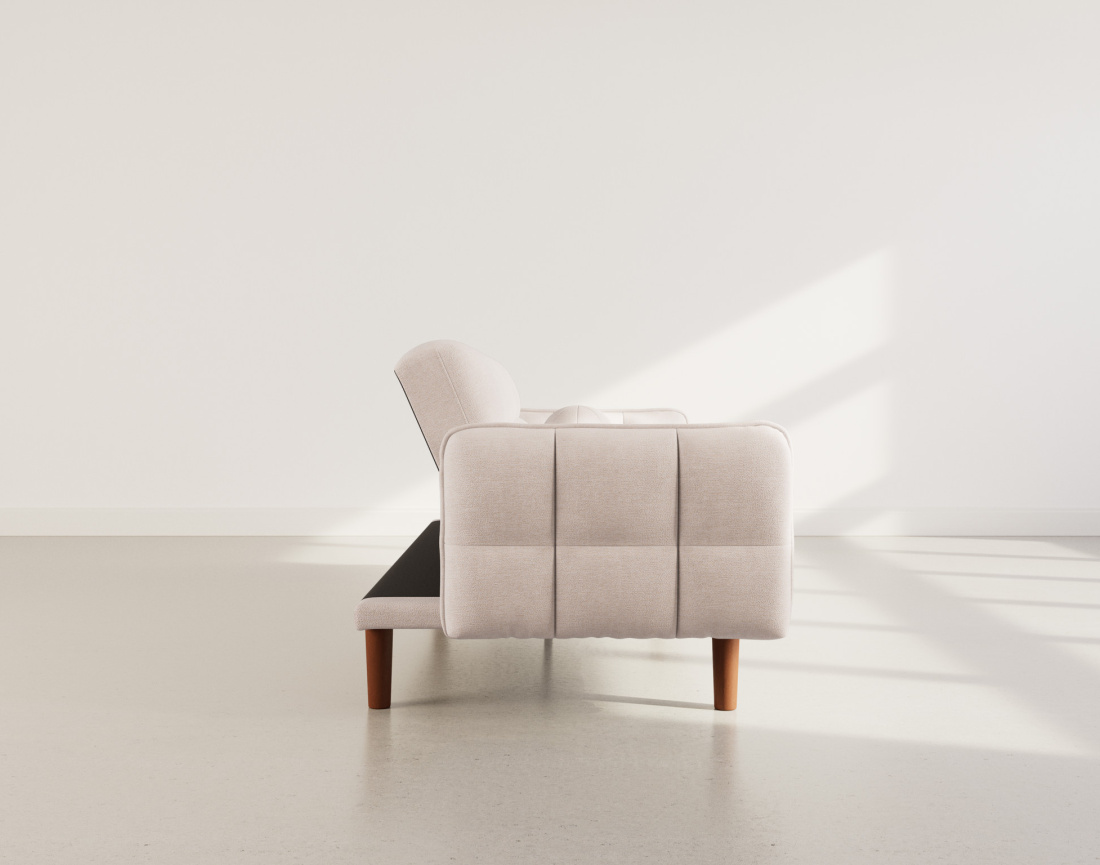 Canapé convertible clic-clac 2 places en tissu texturé Adam