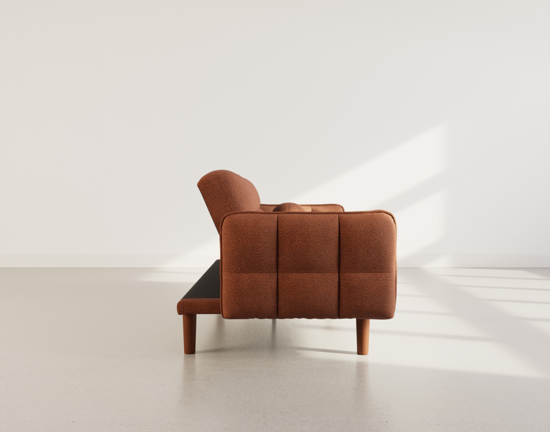 Canapé convertible clic-clac 2 places en tissu texturé Adam