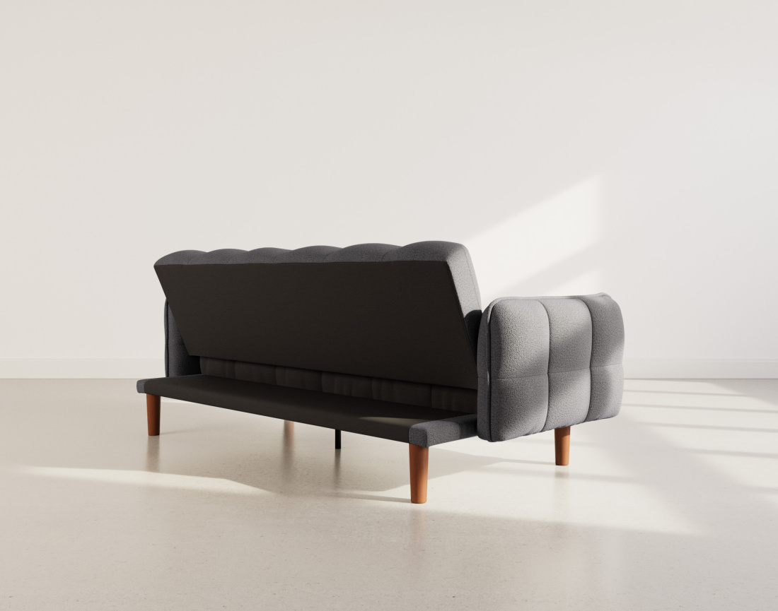 Canapé convertible clic-clac 2 places en tissu texturé Adam