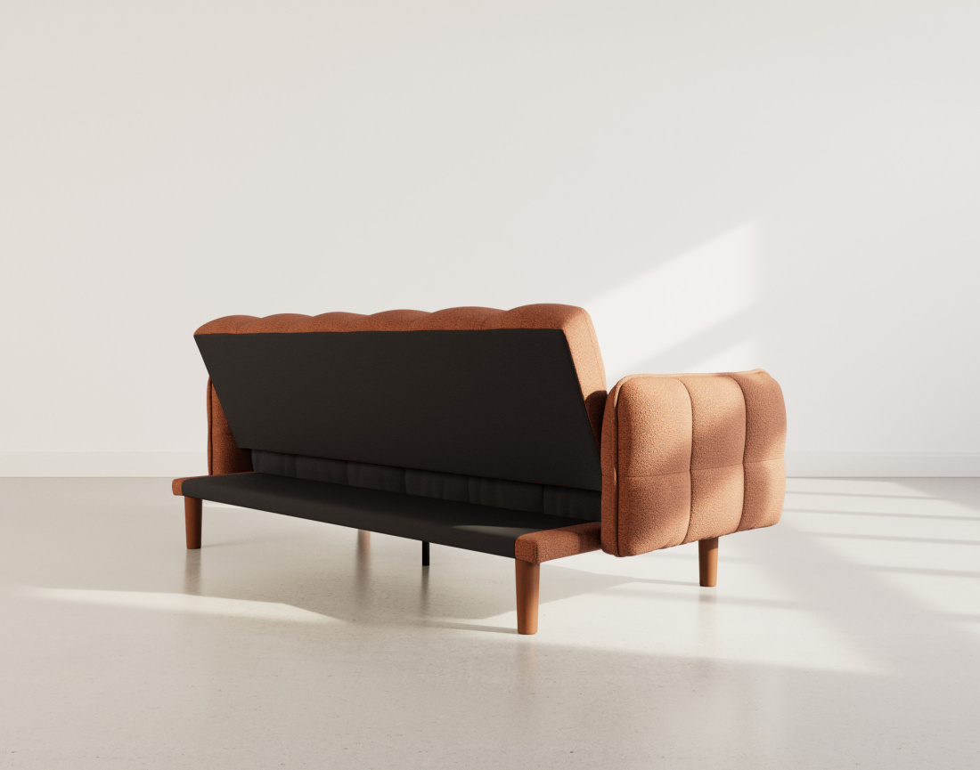 Canapé convertible clic-clac 2 places en tissu texturé Adam