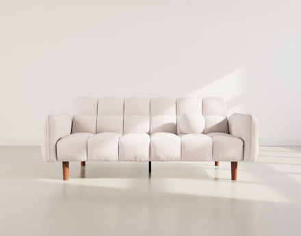 Canapé convertible clic-clac 2 places en tissu texturé Adam