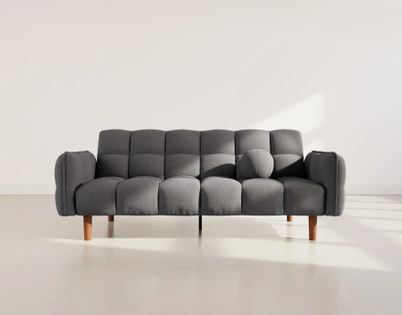 Canapé convertible clic-clac 2 places en tissu texturé Adam