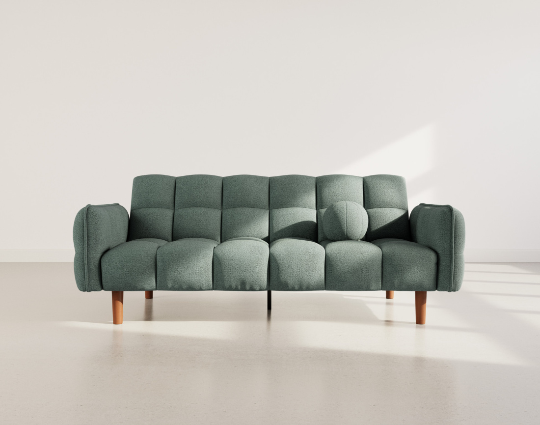 Canapé convertible clic-clac 2 places en tissu texturé Adam