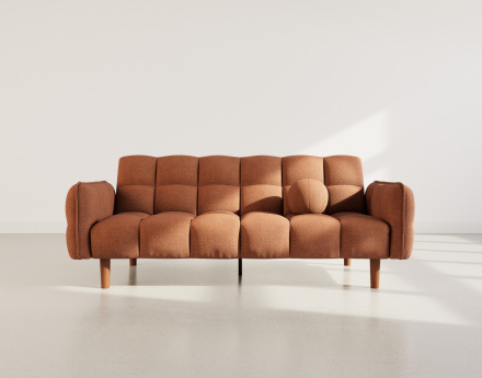 Canapé convertible clic-clac 2 places en tissu texturé Adam