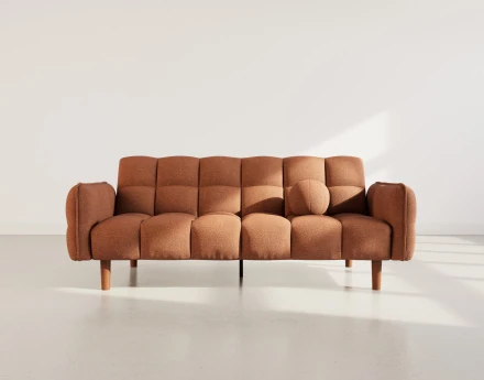 Canapé convertible clic-clac 2 places en tissu texturé Adam