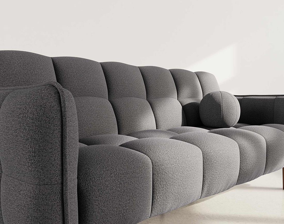 Canapé convertible clic-clac 2 places en tissu texturé Adam