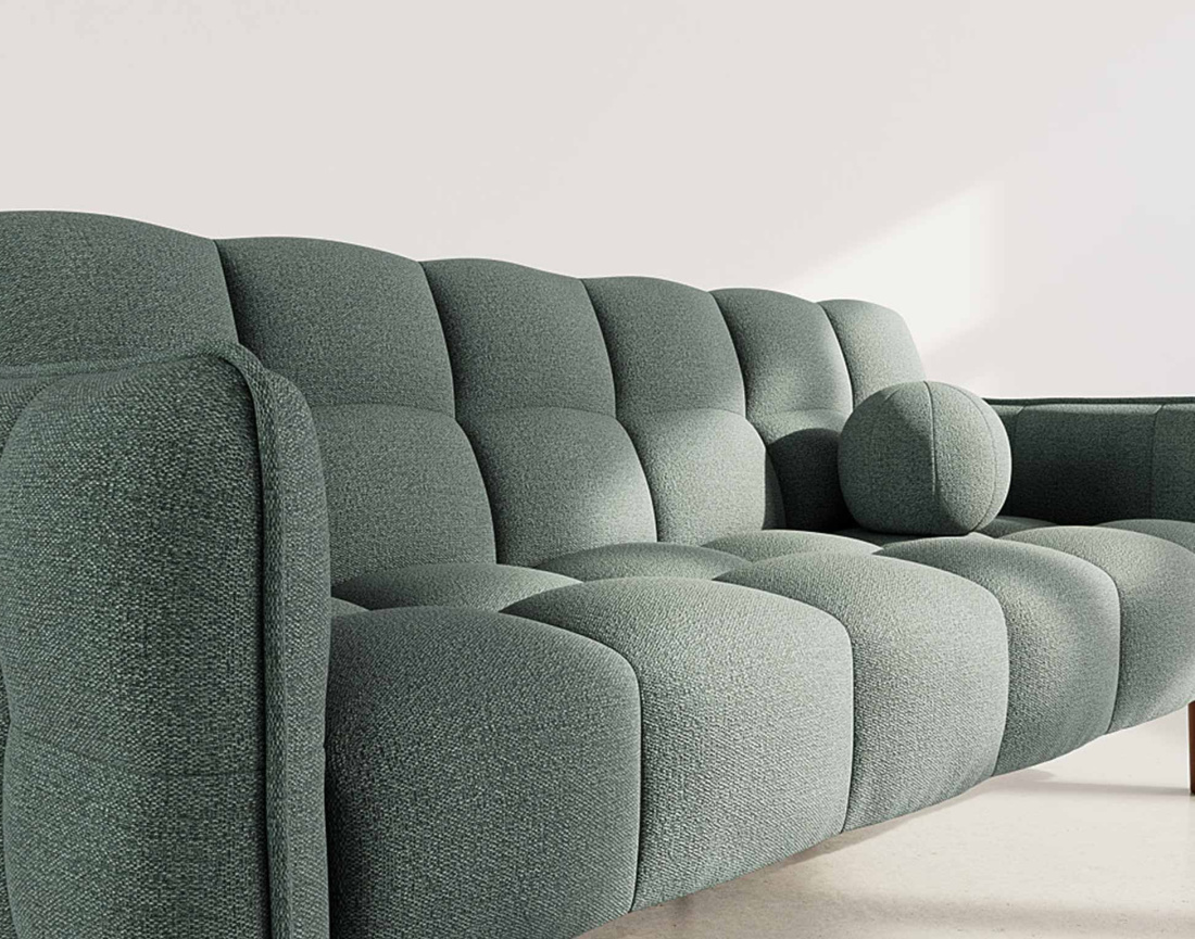 Canapé convertible clic-clac 2 places en tissu texturé Adam