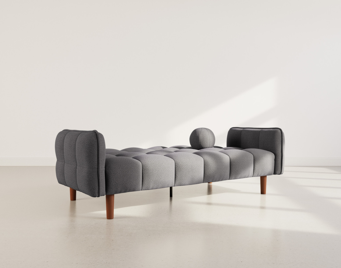 Canapé convertible clic-clac 2 places en tissu texturé Adam