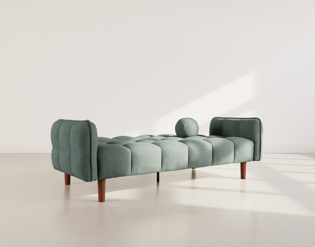 Canapé convertible clic-clac 2 places en tissu texturé Adam