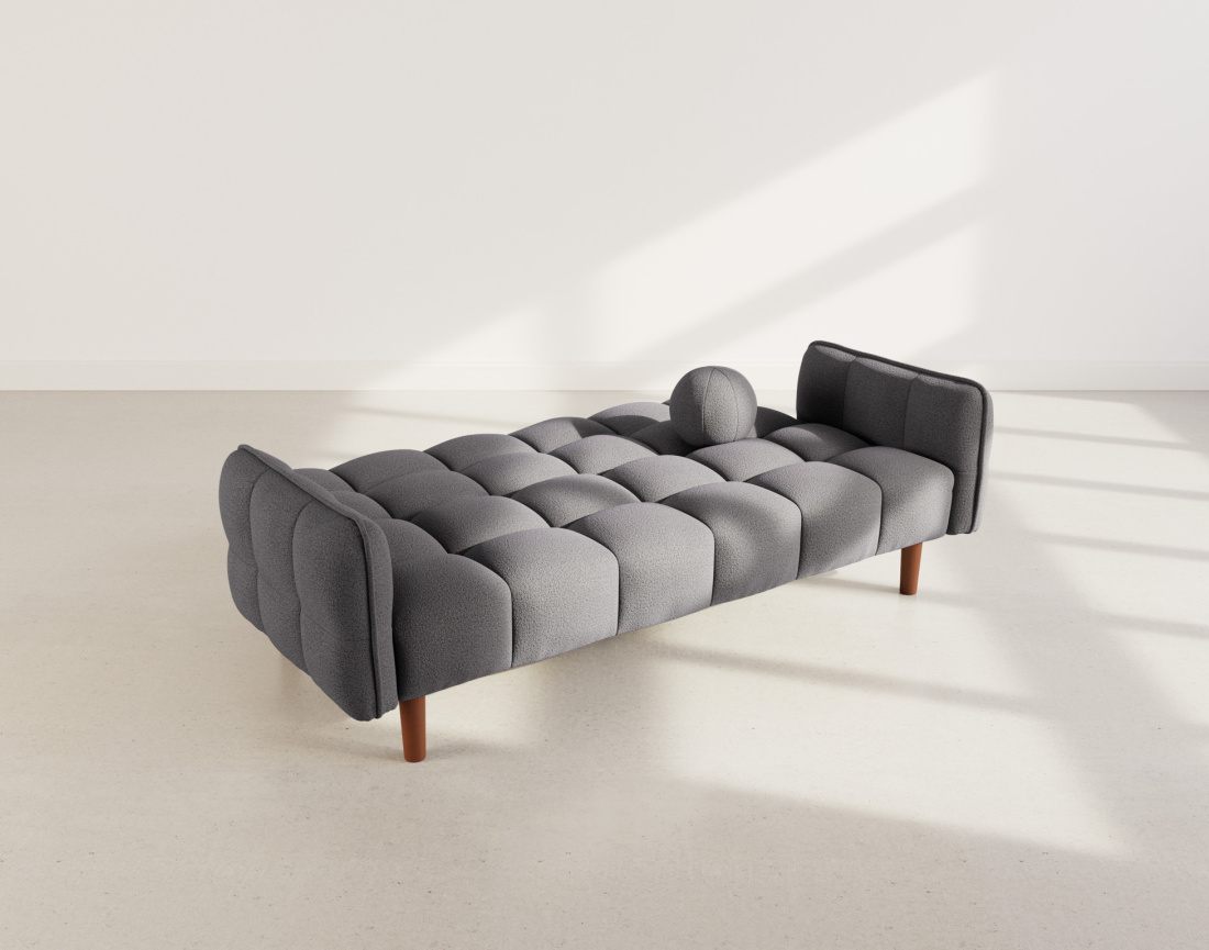 Canapé convertible clic-clac 2 places en tissu texturé Adam