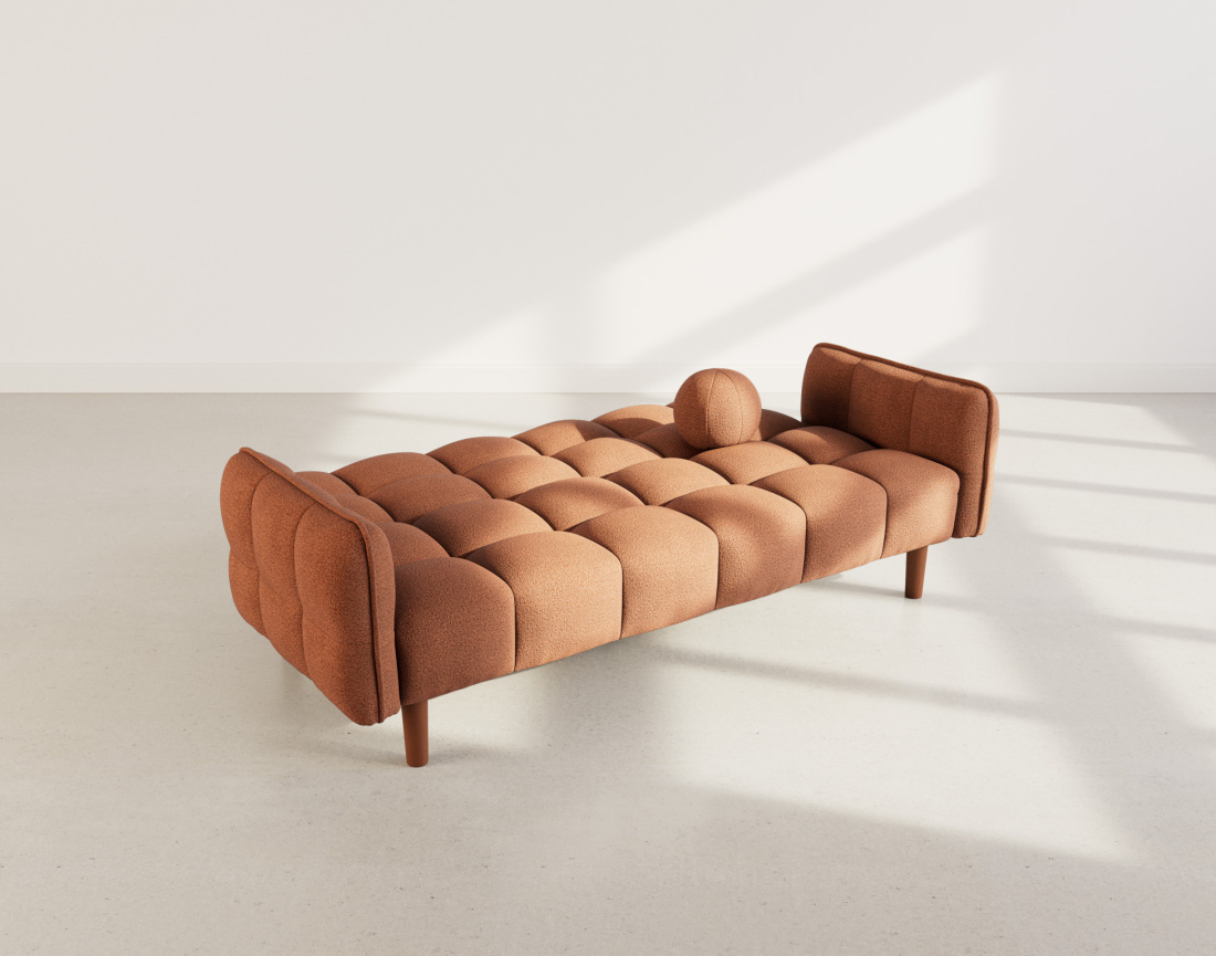 Canapé convertible clic-clac 2 places en tissu texturé Adam