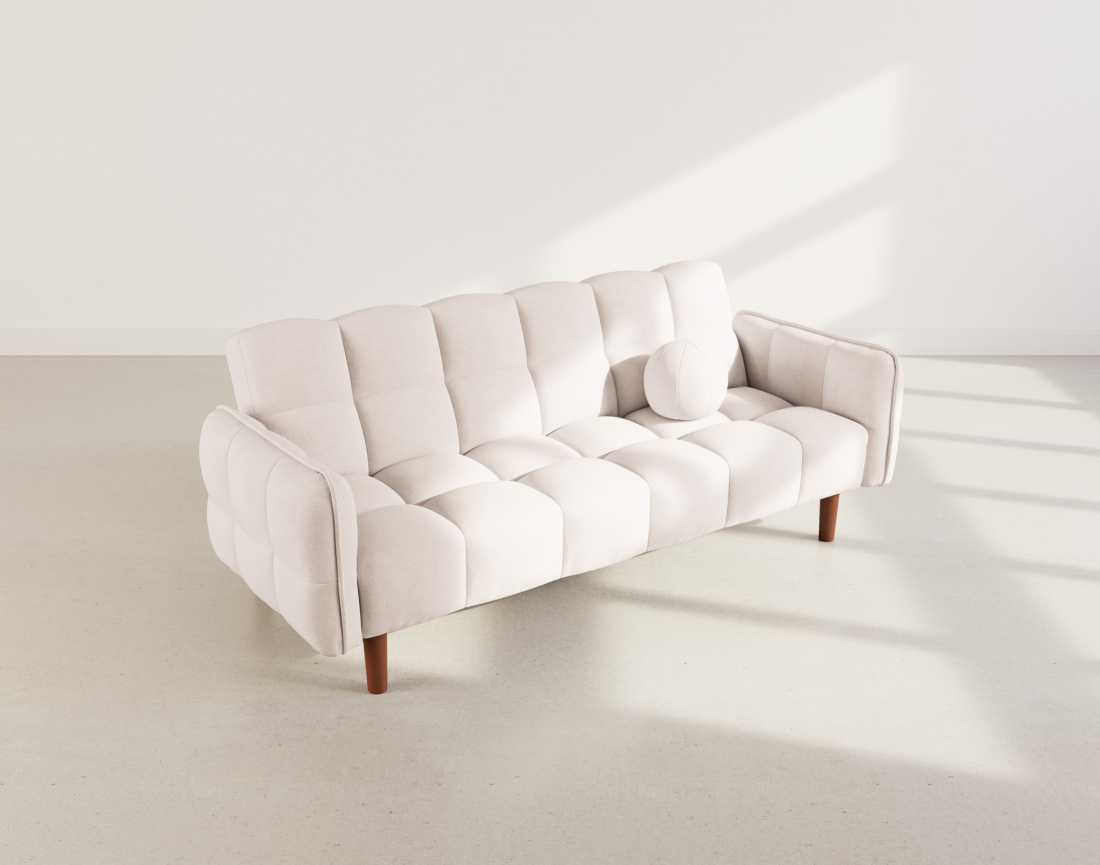 Canapé convertible clic-clac 2 places en tissu texturé Adam