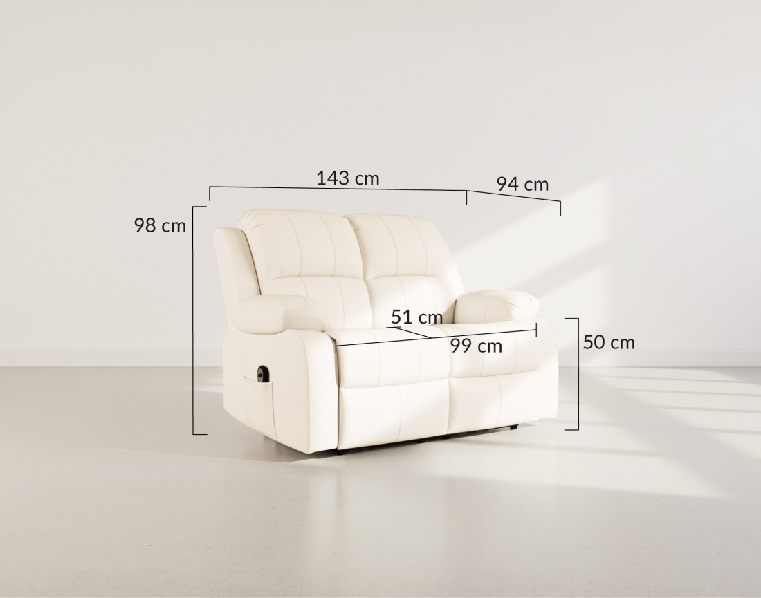 Canapé 2 places relax électrique en simili Armand