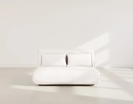 Banquette 2 places convertible clic-clac en velours côtelé Candice