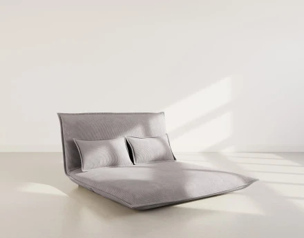 Banquette 2 places convertible clic-clac en velours côtelé Candice