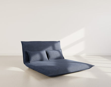 Banquette 2 places convertible clic-clac en velours côtelé Candice