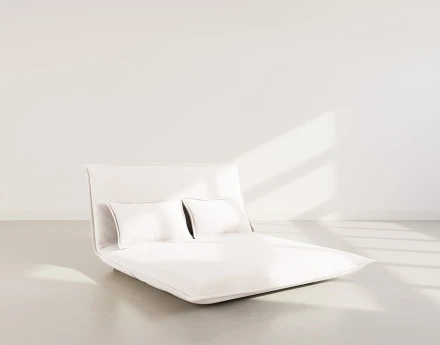 Banquette 2 places convertible clic-clac en velours côtelé Candice