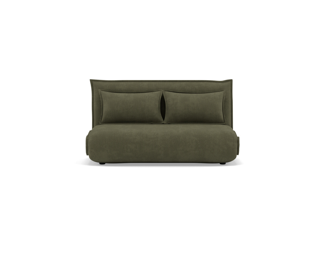 Banquette 2 places convertible clic-clac en velours côtelé Candice