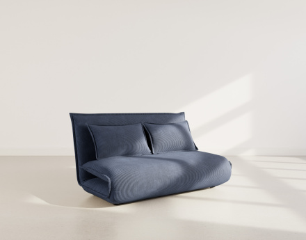 Banquette 2 places convertible clic-clac en velours côtelé Candice