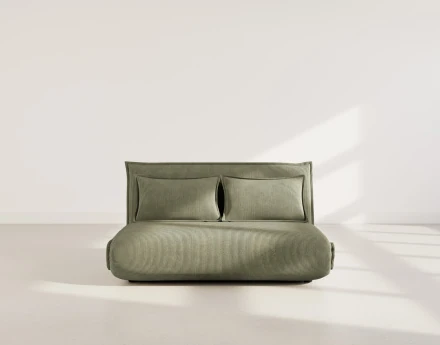 Banquette 2 places convertible clic-clac en velours côtelé Candice