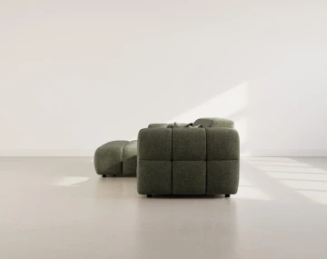 Canapé d'angle gauche 4 places en tissu texturé Mini Ray