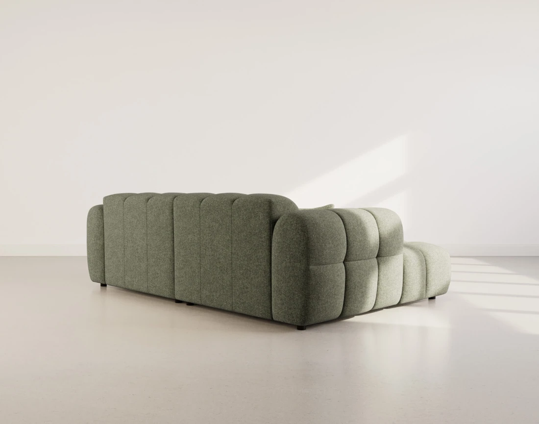 Canapé d'angle gauche 4 places en tissu texturé Mini Ray