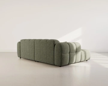 Canapé d'angle gauche 4 places en tissu texturé Mini Ray