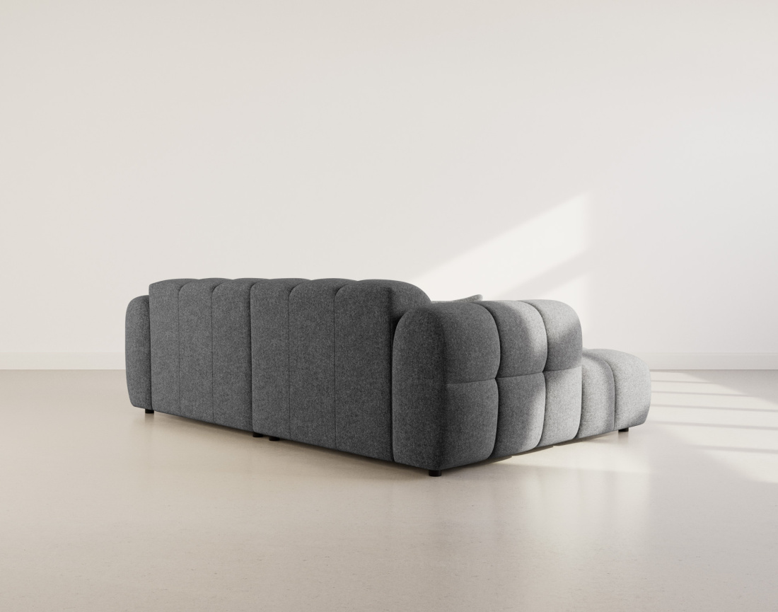 Canapé d'angle gauche 4 places en tissu texturé Mini Ray