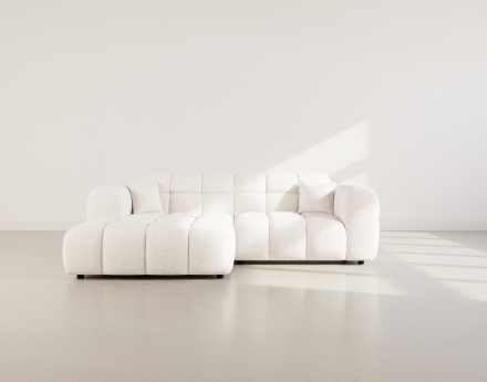 Canapé d'angle gauche 4 places en tissu texturé Mini Ray