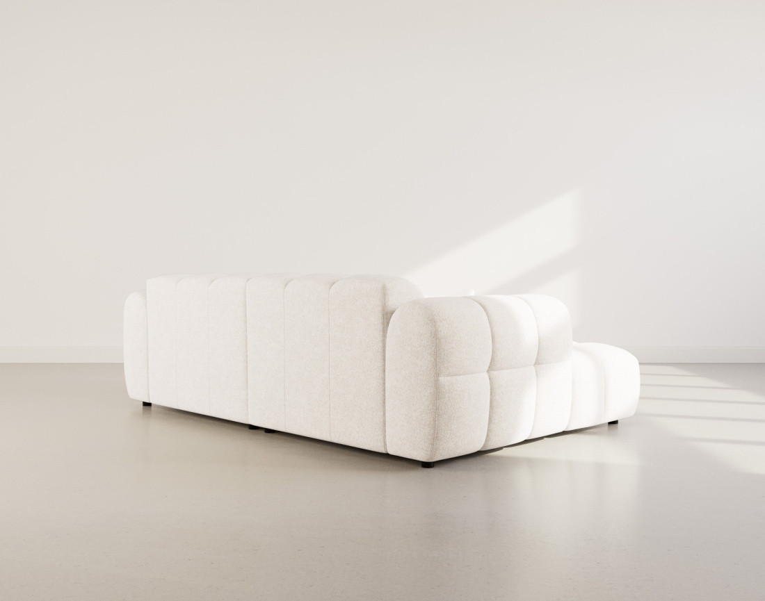 Canapé d'angle gauche 4 places en tissu texturé Mini Ray