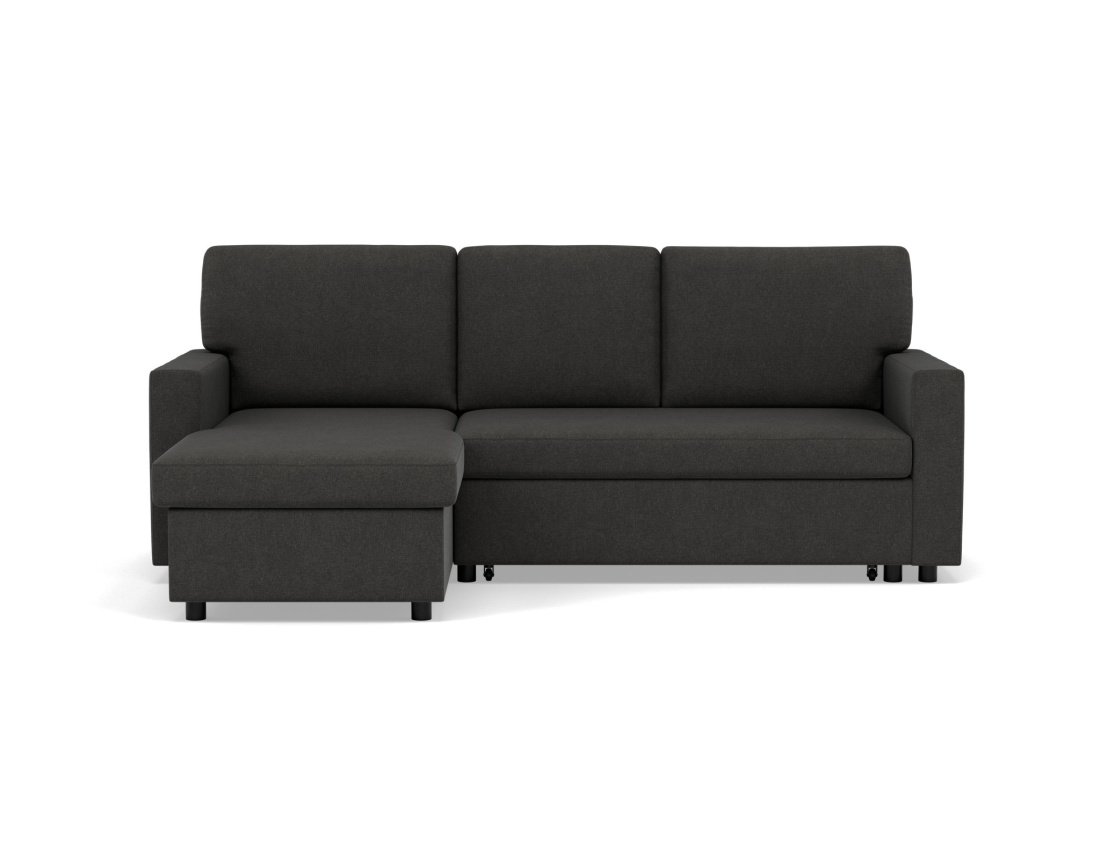 Canapé d’angle 4 places en tissu convertible avec coffre Meiya