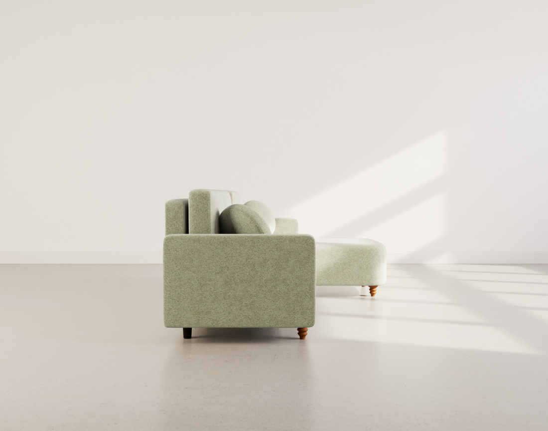 Canapé d'angle réversible 4 places convertible avec coffre en velours texturé Calypso