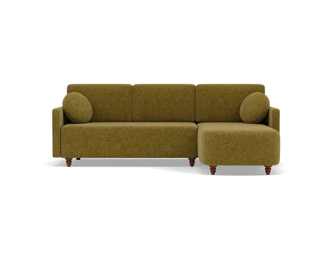 Canapé d'angle réversible 4 places convertible avec coffre en velours texturé Calypso