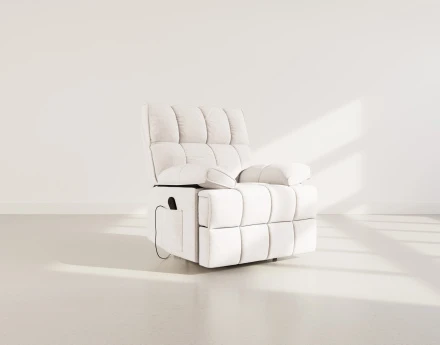 Fauteuil relax électrique en velours texturé Chandler