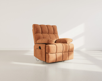 Fauteuil relax électrique en velours texturé Chandler