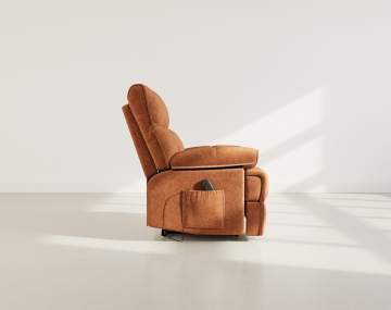 Fauteuil relax électrique en velours texturé Chandler