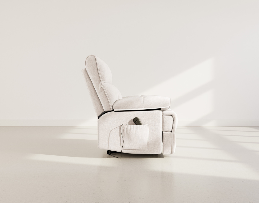 Fauteuil relax électrique en velours texturé Chandler