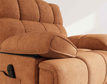 Fauteuil relax électrique en velours texturé Chandler