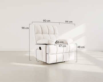 Fauteuil relax électrique en velours texturé Chandler