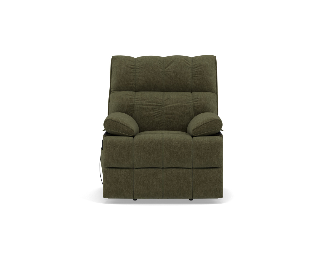 Fauteuil relax électrique en velours texturé Chandler