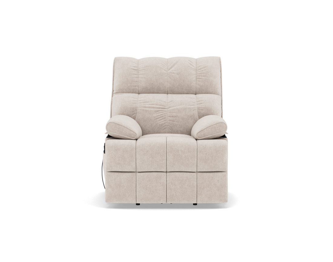 Fauteuil relax électrique en velours texturé Chandler