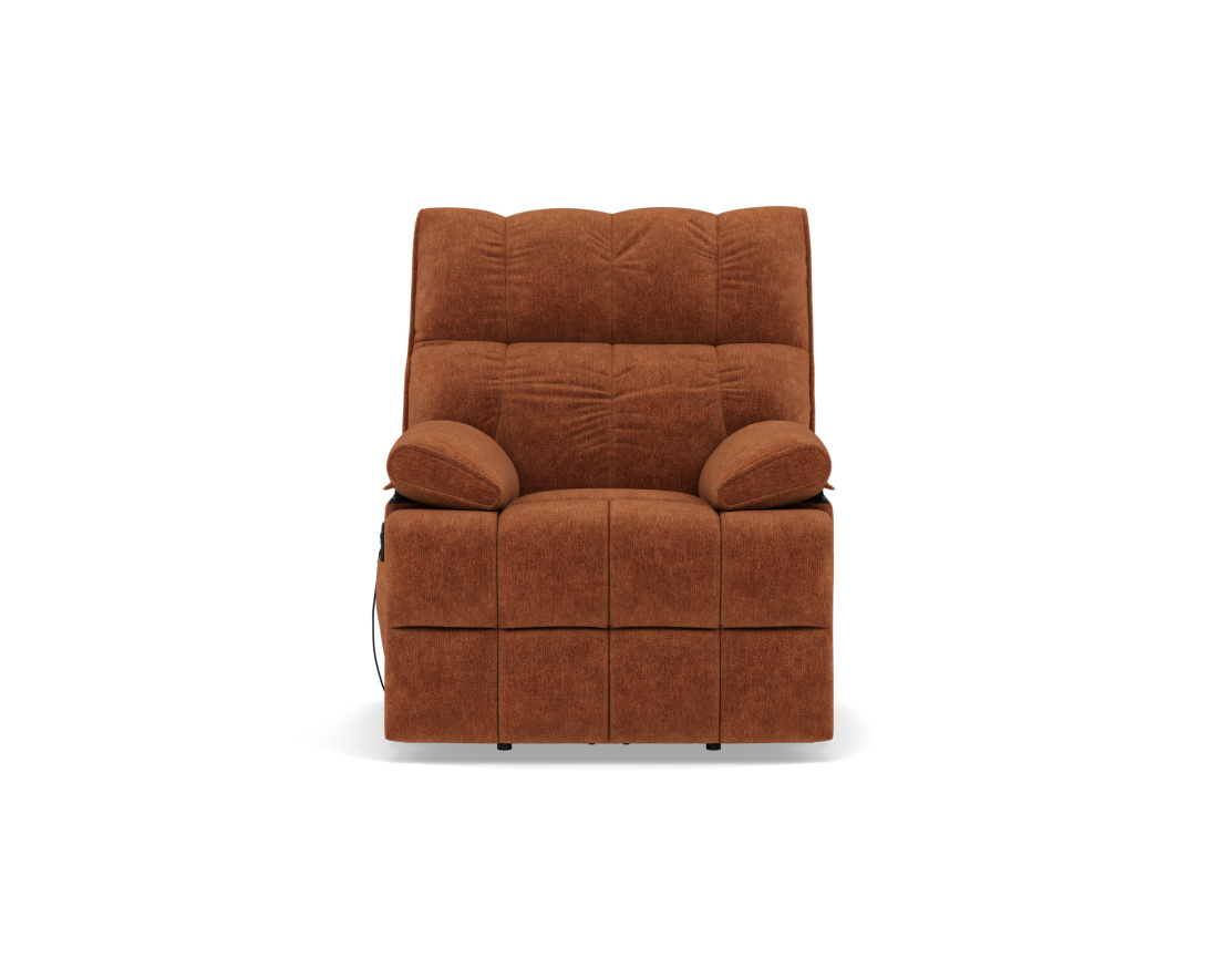 Fauteuil relax électrique en velours texturé Chandler