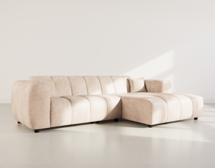 Canapé d'angle droit 4 places en simili Curtis