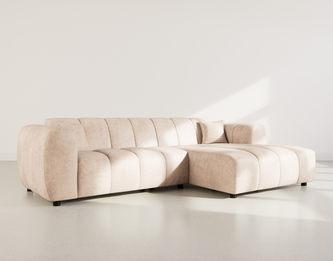 Canapé d'angle droit 4 places en simili Curtis