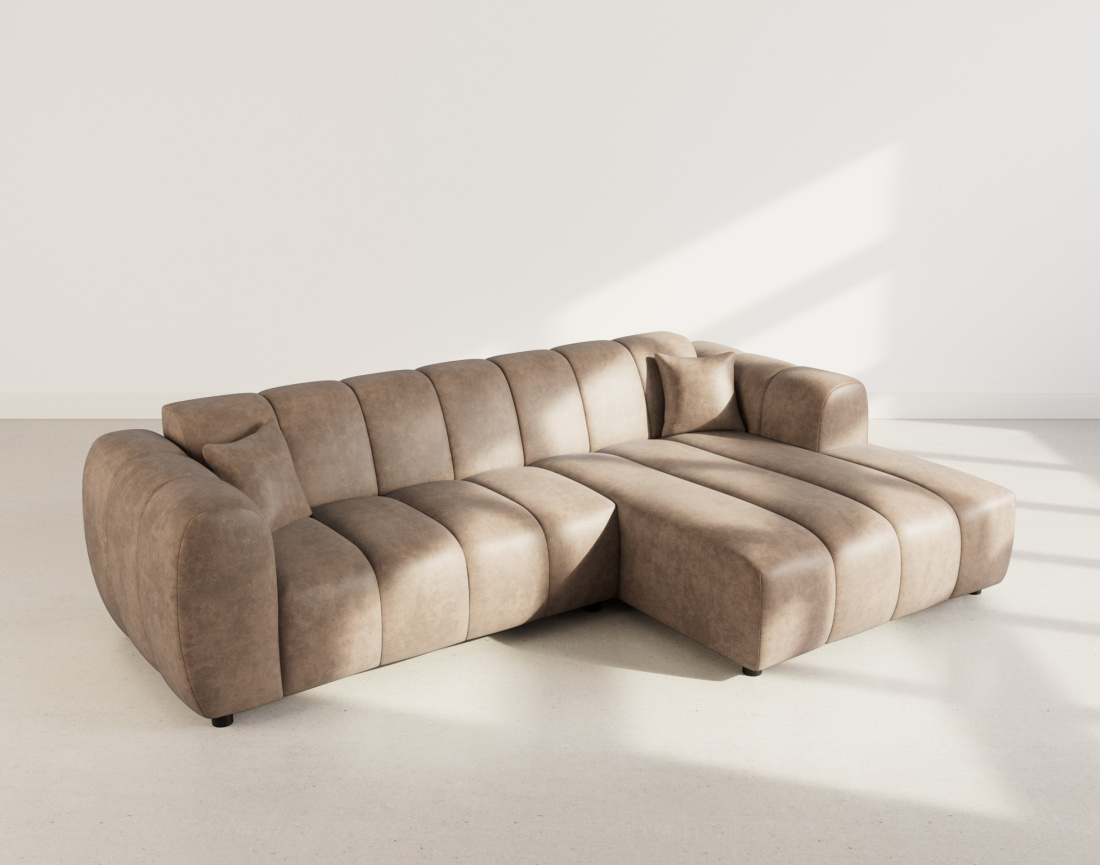 Canapé d'angle droit 4 places en simili Curtis